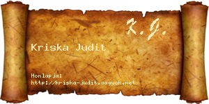 Kriska Judit névjegykártya